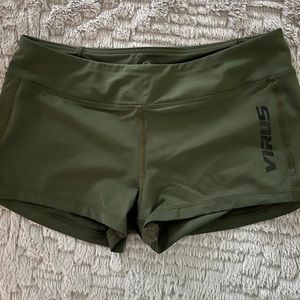 Women’s Dark Green Virus Shorts Size XS